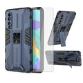 Asuwish Phone Case for Huawei P30 with Tempered Glass Screen Protector Cover and Slim Stand Hybrid Rugged Kickstand Magnetic Back Film Cell Mobile Accessories Hawaii P 30 ELE-L29 Women Men Blue