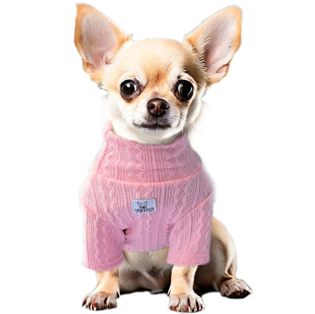 YQYS Dog Turtleneck Sweaters Pullover Sweater for Small Dogs and Kitten Thick Warm Cute Cat Sweater Teacup Dog Clothing Puppy Clothes Ropa para Perro Pink Small