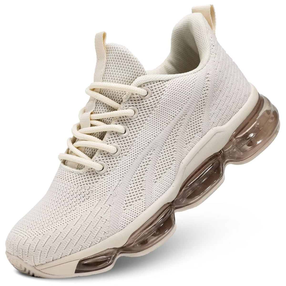 Womens Walking Shoes Casual Non Slip Air Running Breathable Mesh Workout Gym Tennis Sneakers Soft Sole Zapatos Beige