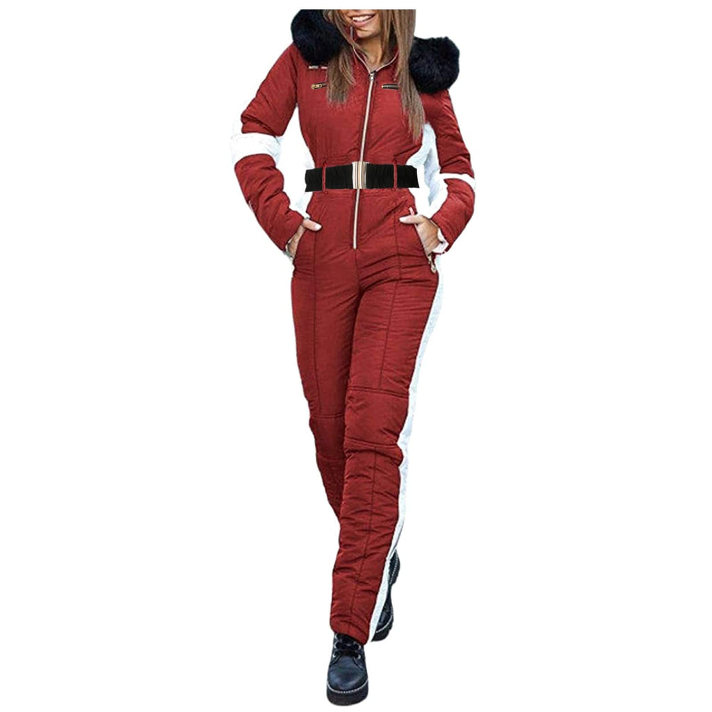 Ski Outfits For Women Ropa Para Nieve Mujer De Suits Snowsuit Womens One Piece Jumpsuit Adult Clothes Skiing OverallsWomens Ski SuitWomens Snowsuit One PieceRed Large