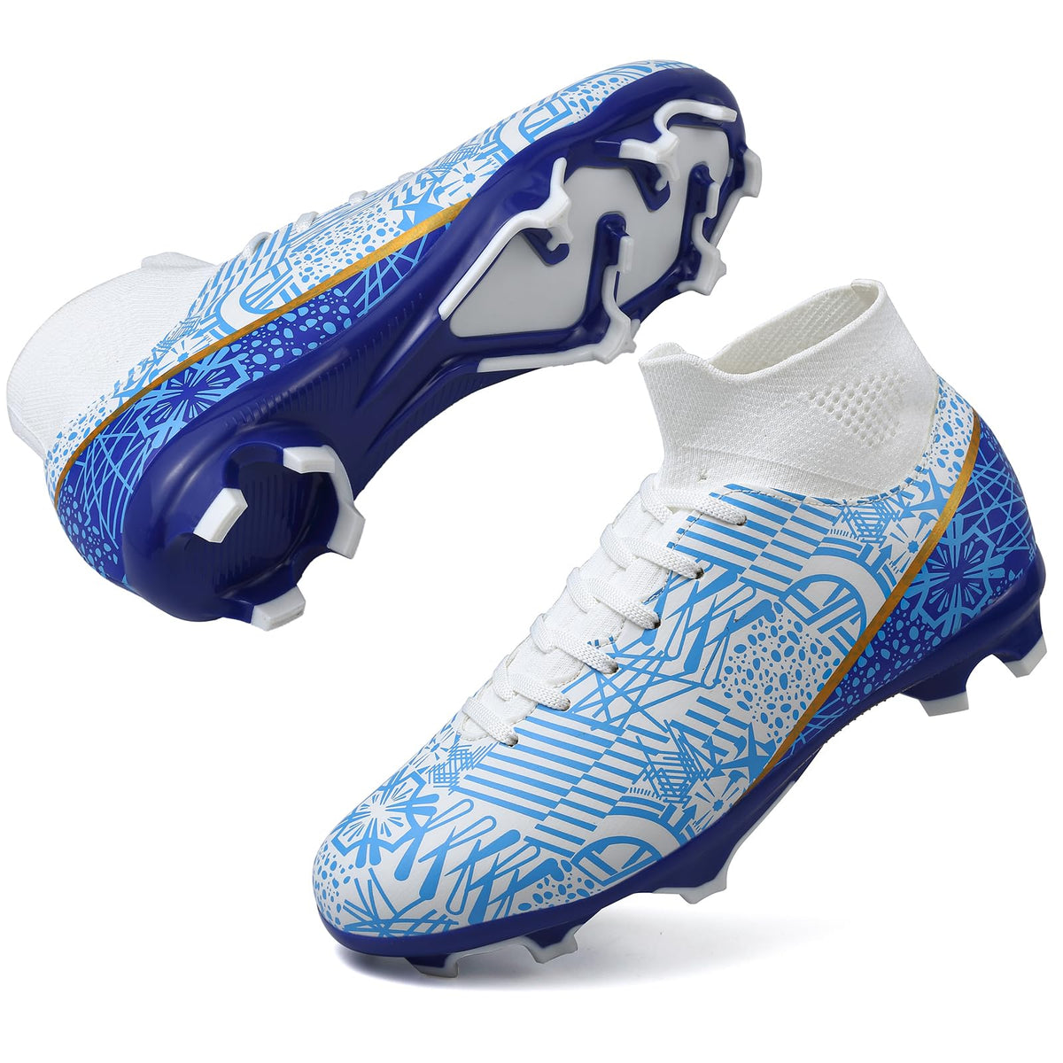 Kids Soccer Cleats Boys Girls Football Cleats Youth Baseball Cleats Zapatos de Futbol Para Niños Athletic Outdoor Soccer Shoes High Top Football Shoes indoor soccer Professiona Training Football Boots