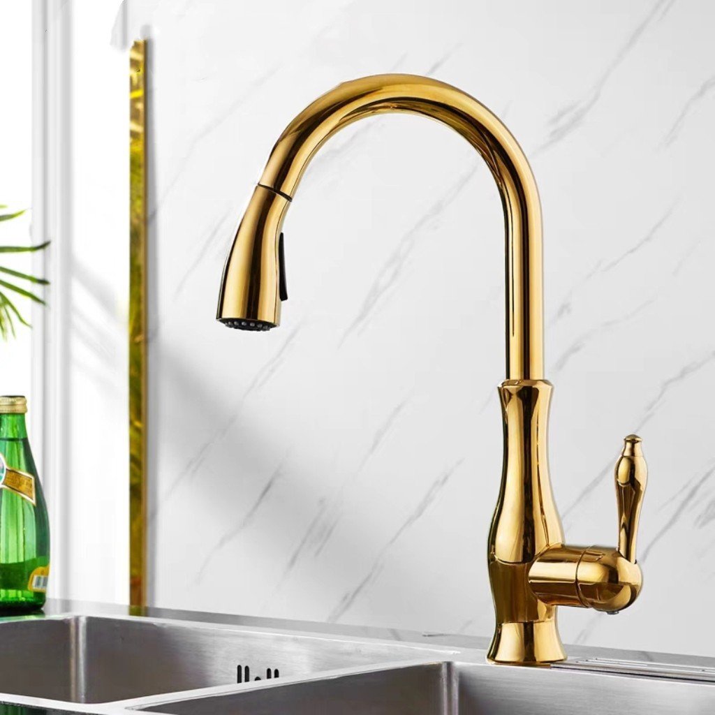 Copper Pull-Down Antique Kitchen Sink Faucet