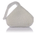 ele ELEOPTION Women Silver Beaded Clutch Purse Womens Evening Clutch Triangle Lady Evening Bag for Cocktail Wedding Party for 6.0inch Android IOS Phones