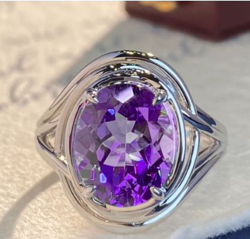 Anillo de amatista elegante para mujer