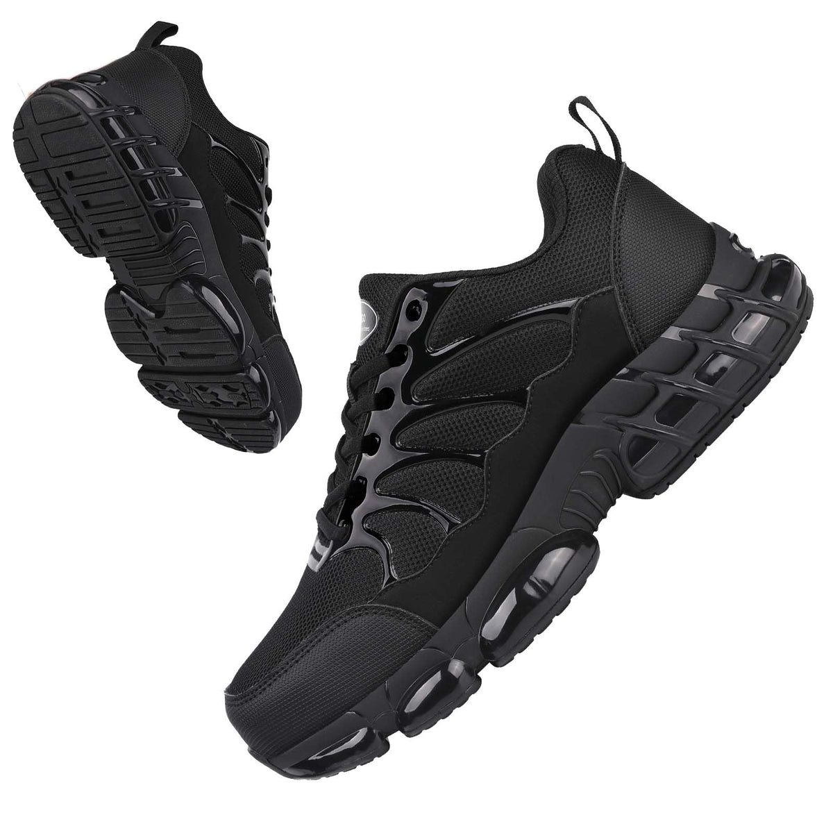 LIANGGO Steel Toe Sneakers for Men Women Safety Composite Toe Shoes Lightweight Work Shoes Indestructible Air Cushion Zapatos de seguridad para Hombres 37 Black