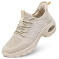 Womens Ladies Walking Clothes Shoes Sock Air Running Sneakers Platform Loafers Wedge Nurse Arch Support Zapatos de Mujer Beige