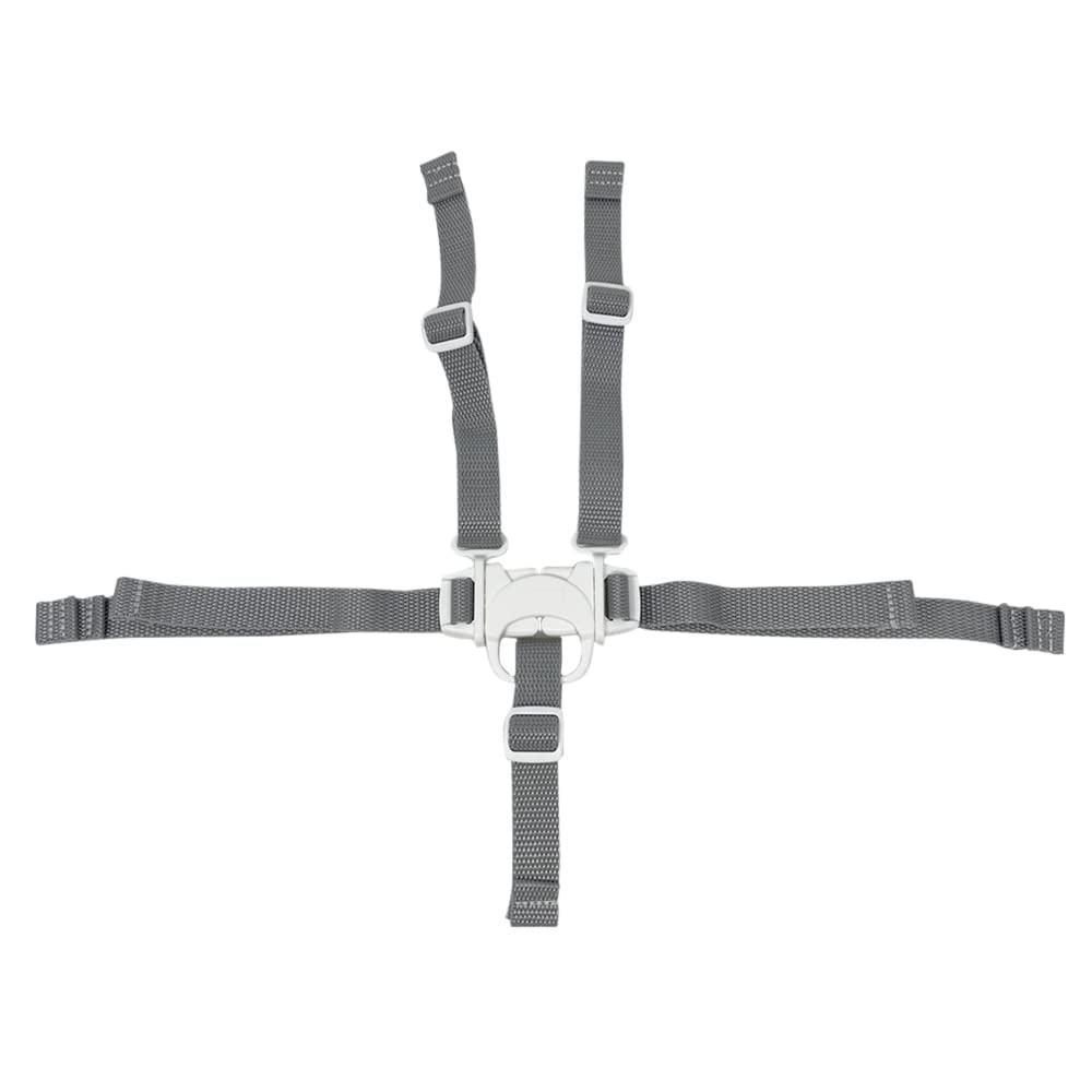 Ele Toys Replacement Part for Fisher-Price SpaceSaver High Chair - HGX43 + Many More Models ~ Replacement 5 Point Gray Strap ~ Waist Crotch and Shoulder Straps