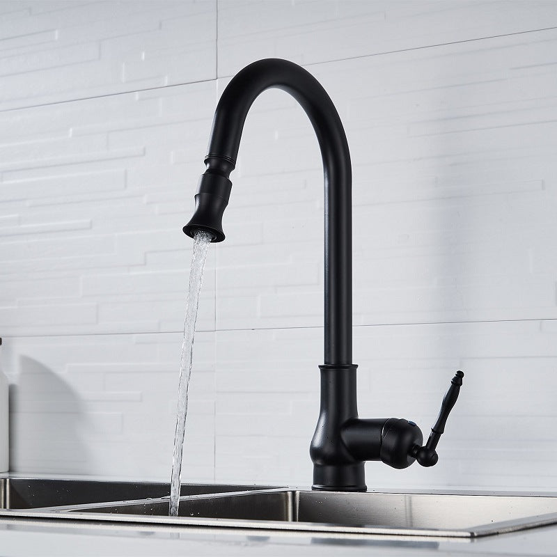 Copper Pull-Down Antique Kitchen Sink Faucet