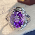 Anillo de amatista elegante para mujer